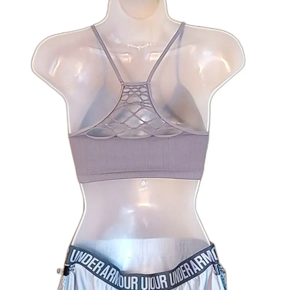 Free People Crop Cami Yoga Bralette Cut Out Athletic Tank Top Spaghetti Straps